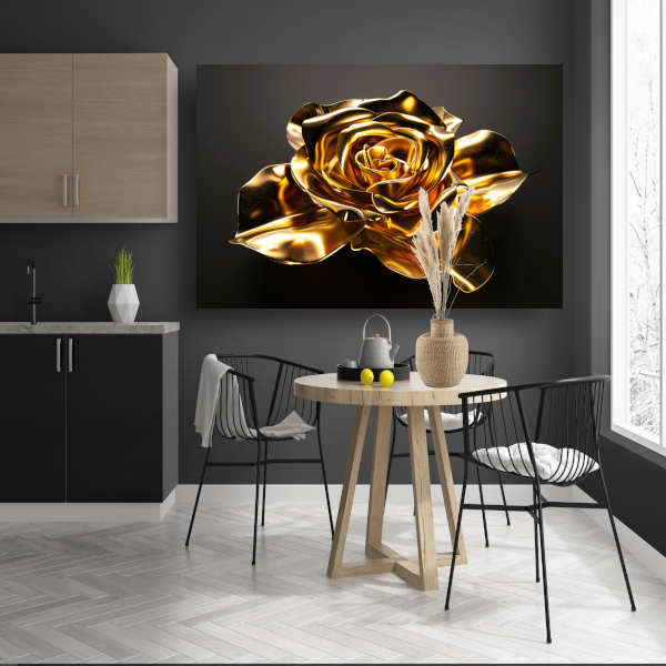 Prachtige Gouden Roos met Schitterende Glans canvas