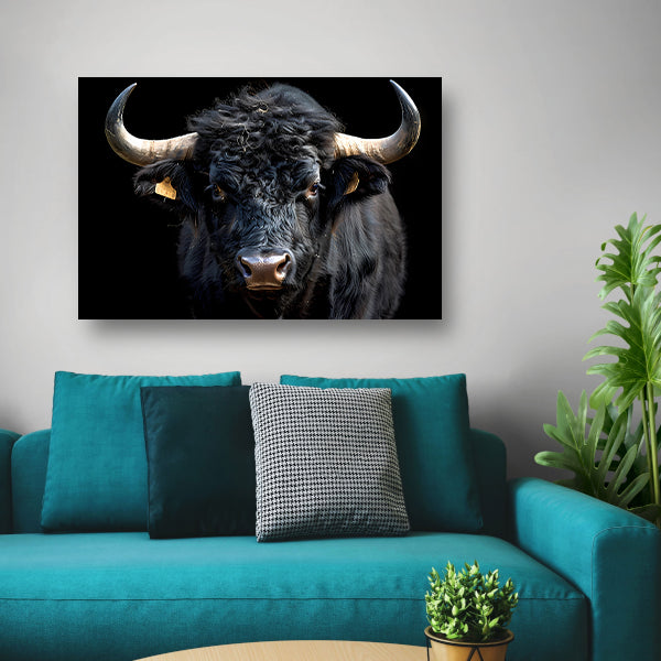 Stier met krachtige hoorns canvas