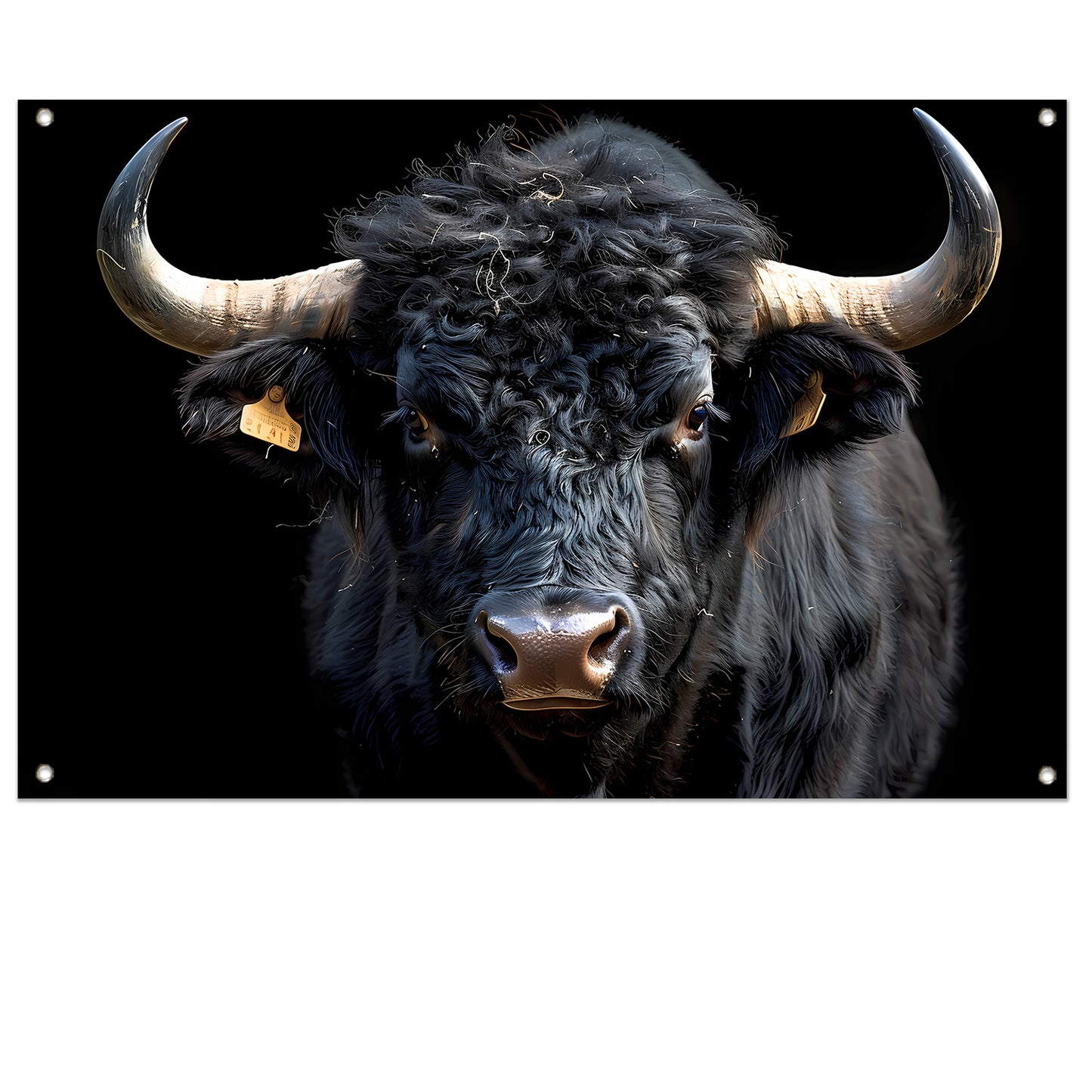 Stier met krachtige hoorns tuinposter