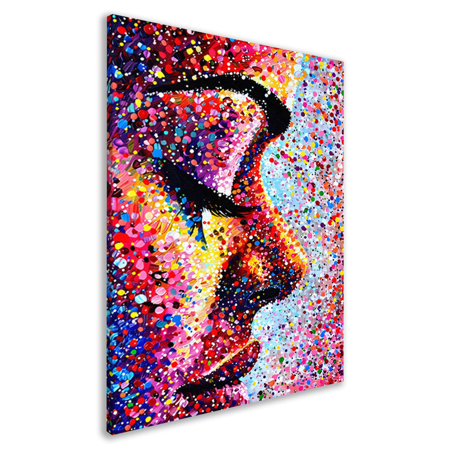 Kleurrijk abstract portret van een gezicht canvas