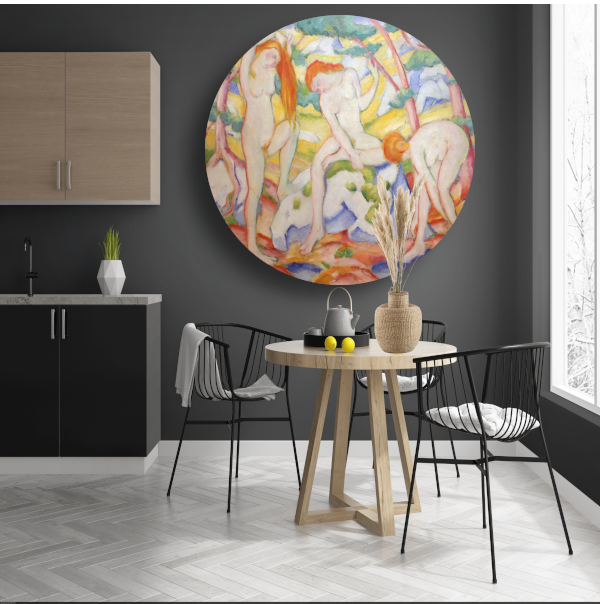 Badende meisjes - Franz Marc aluminium muurcirkel