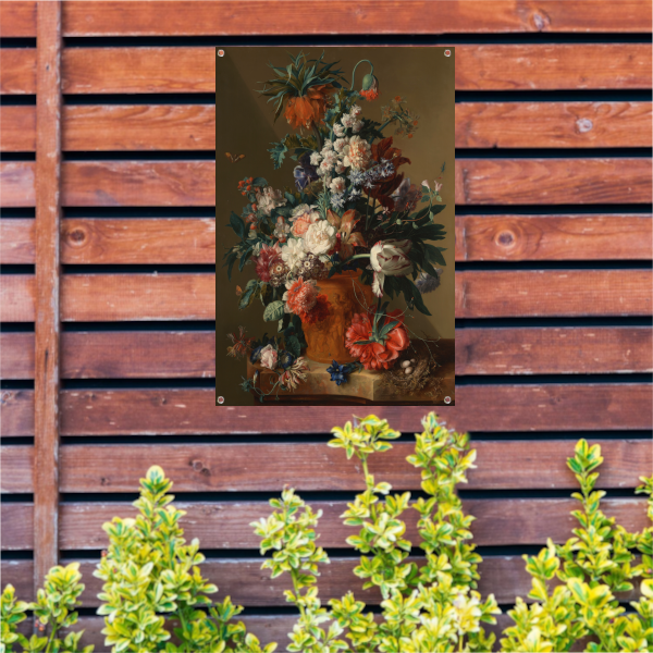 Vaas met bloemen - Jan van Huysum tuinposter
