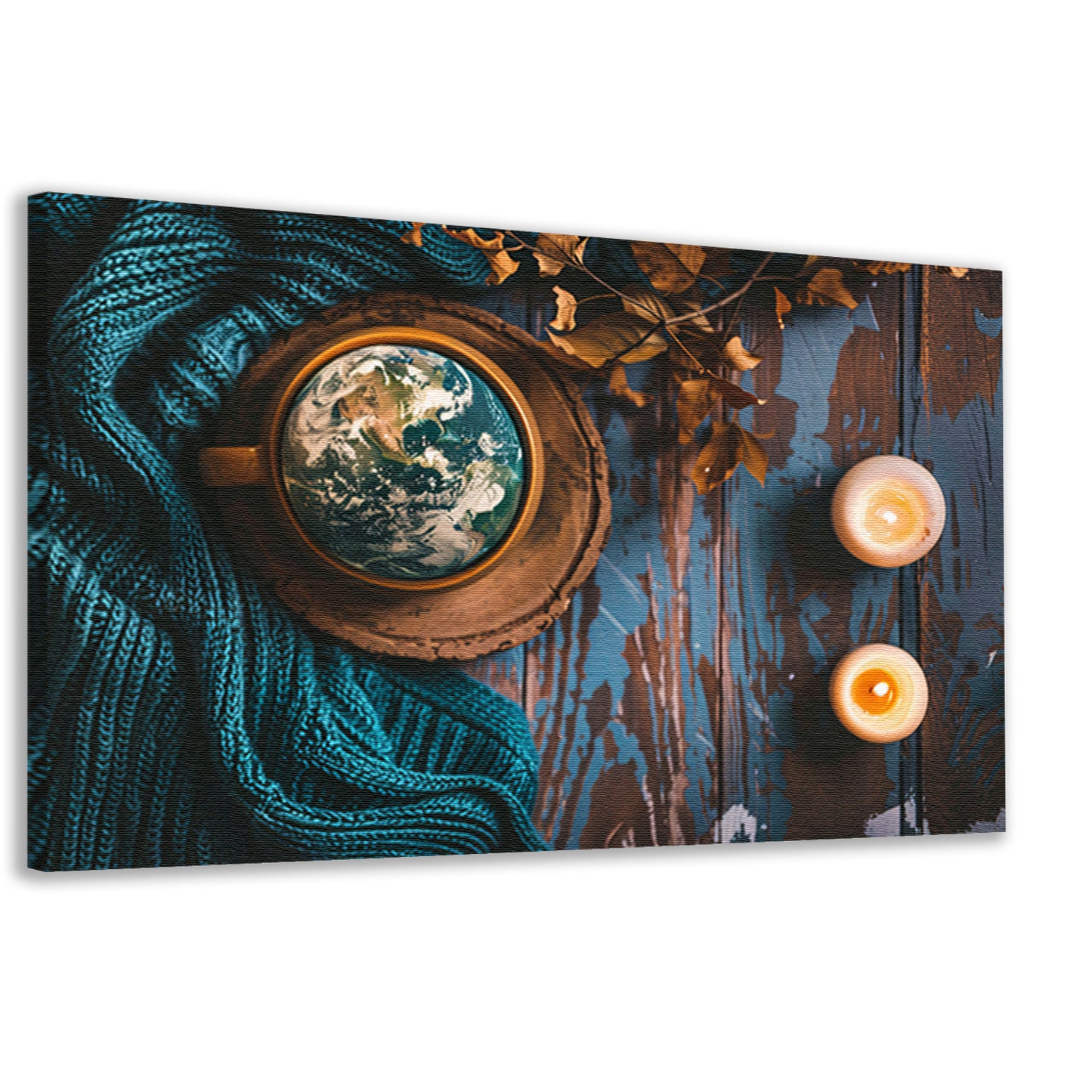 Aarde in een warme, serene settingcanvas