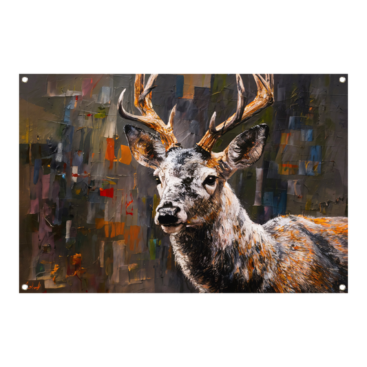 Abstract Expressionistisch Hert in Levendige Kleuren tuinposter