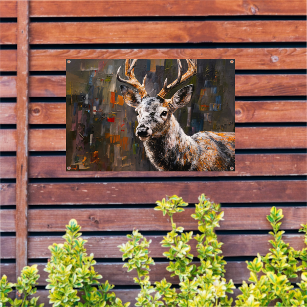 Abstract Expressionistisch Hert in Levendige Kleuren tuinposter