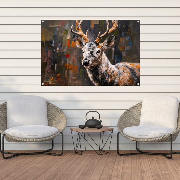 Abstract Expressionistisch Hert in Levendige Kleuren tuinposter