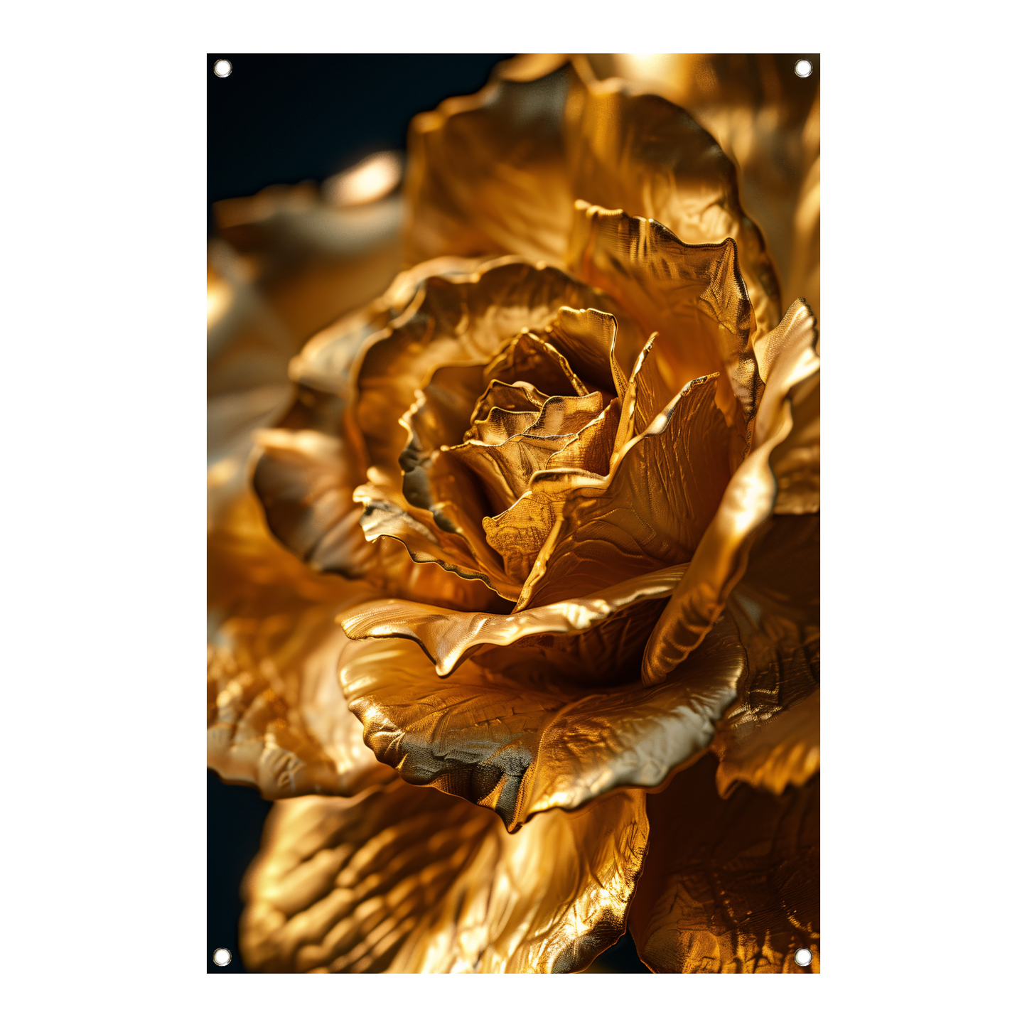 Gouden roos met delicaat licht en schaduwspel tuinposter