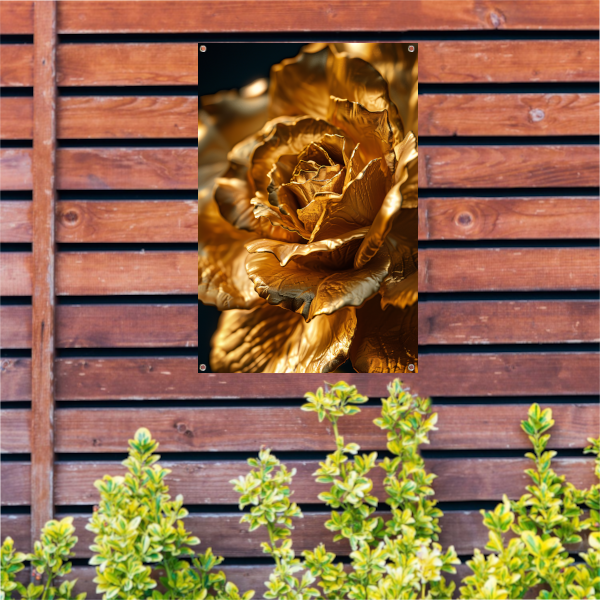 Gouden roos met delicaat licht en schaduwspel tuinposter