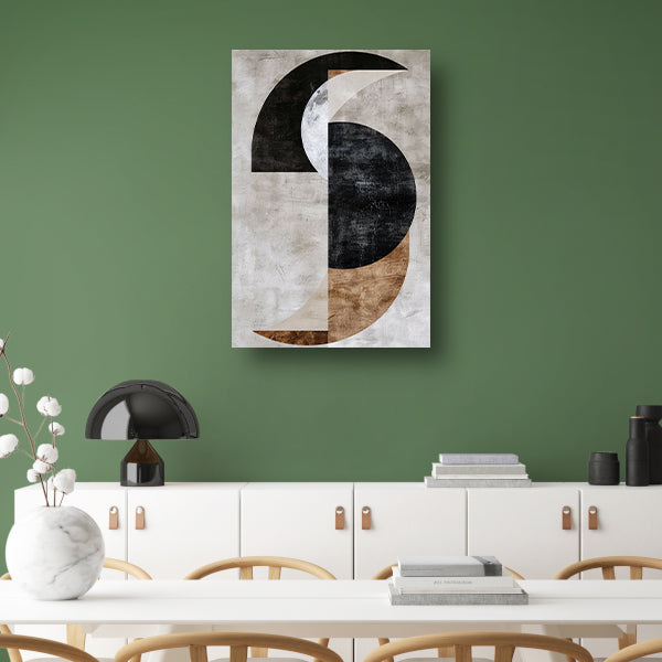 Abstracte compositie met monochrome texturen canvas