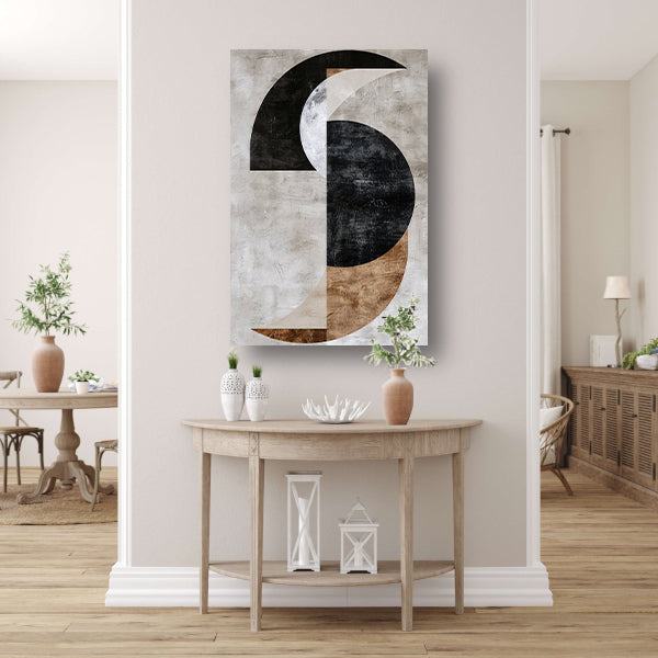 Abstracte compositie met monochrome texturen canvas