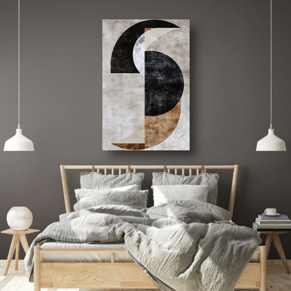 Abstracte compositie met monochrome texturen canvas