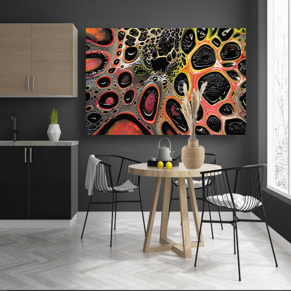 Abstract kleurrijk kunstwerk met dynamische patronen poster
