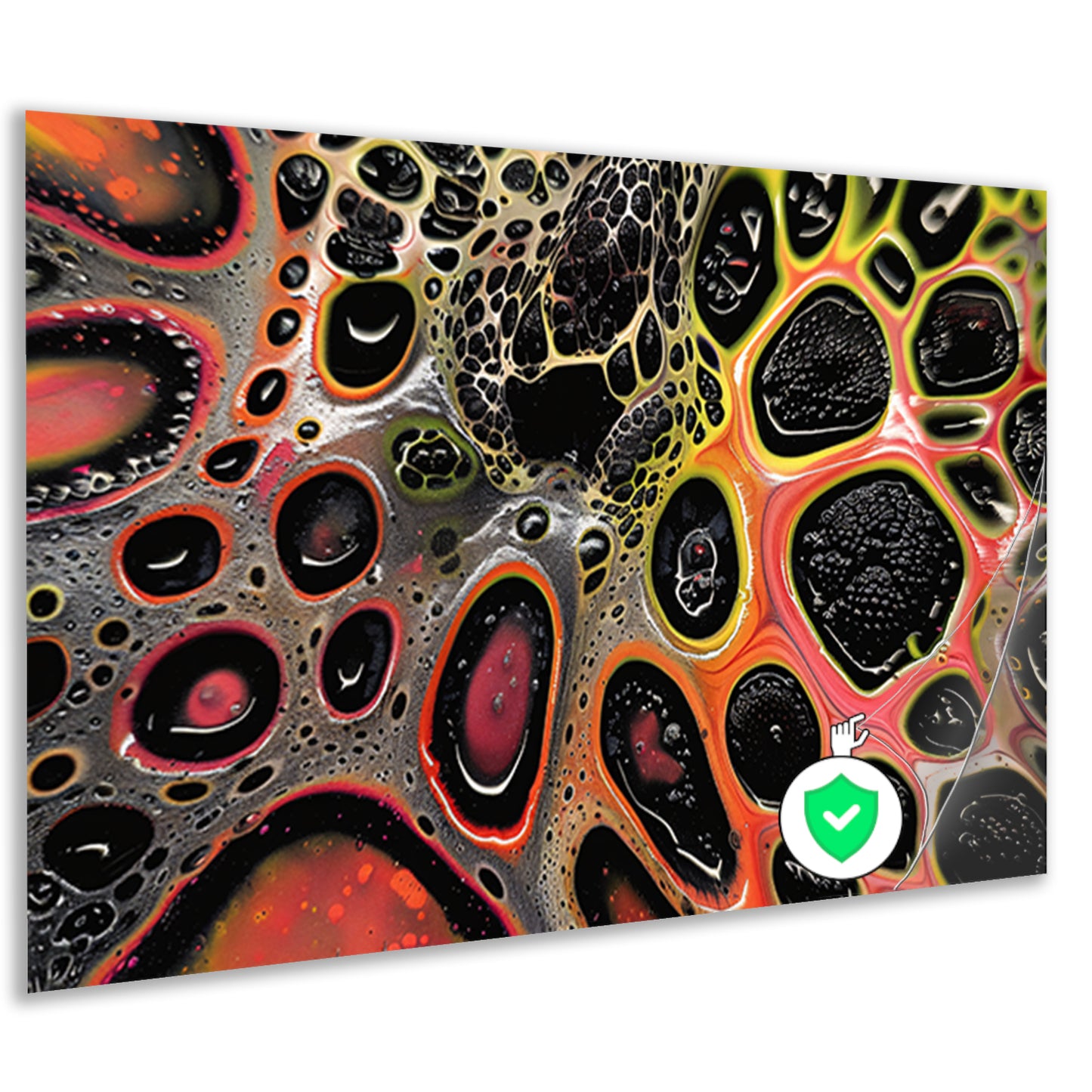 Abstract kleurrijk kunstwerk met dynamische patronen poster