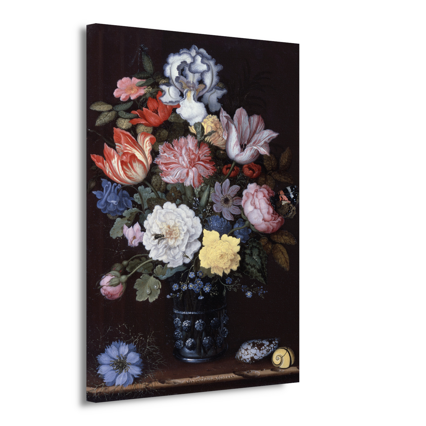 Bloemenstilleven met schelpen - Balthasar van der Ast canvas