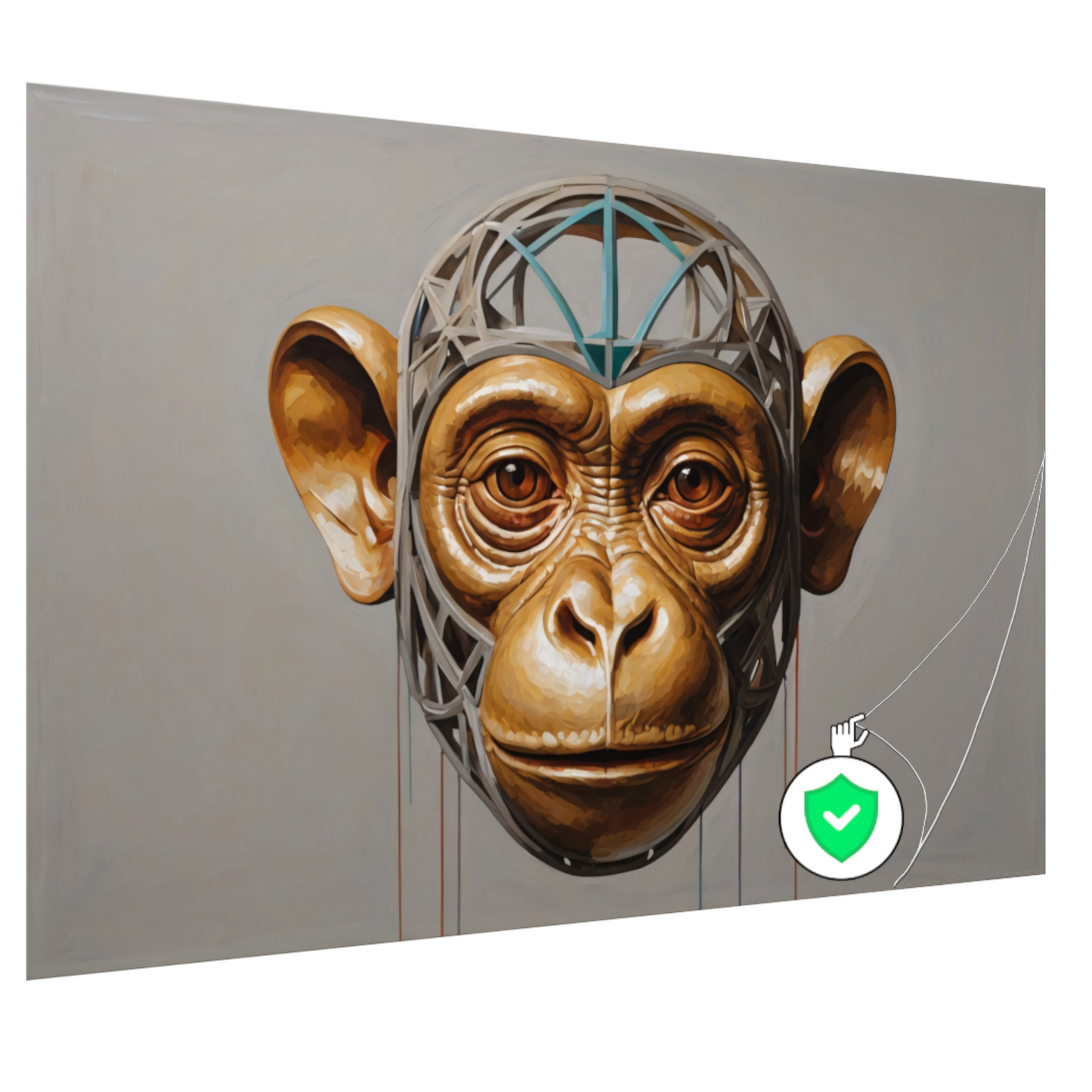 De Reflectie van Gedachten: Surrealistische Aap poster