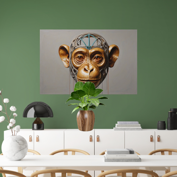 De Reflectie van Gedachten: Surrealistische Aap poster