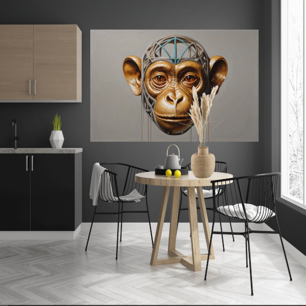 De Reflectie van Gedachten: Surrealistische Aap acrylglas