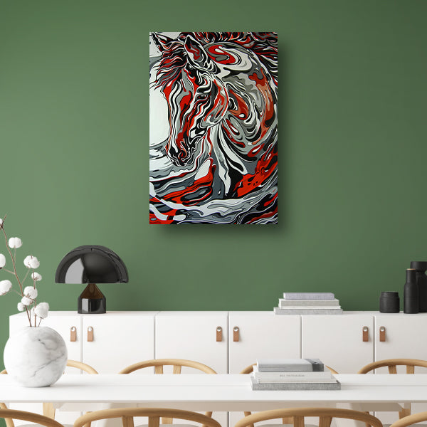 Abstract modern schilderij van een zebra canvas met baklijst