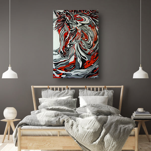 Abstract modern schilderij van een zebra canvas met baklijst