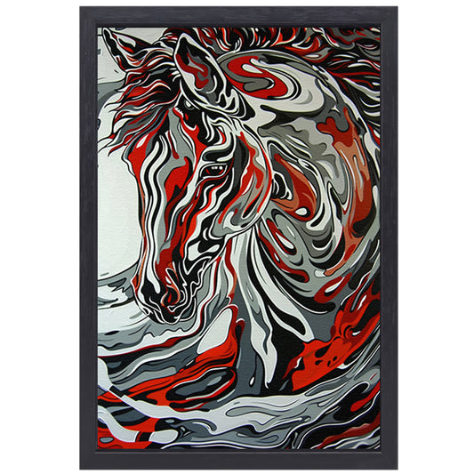 Abstract modern schilderij van een zebra canvas met baklijst