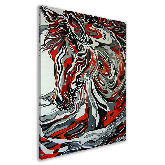 Abstract modern schilderij van een zebra canvas