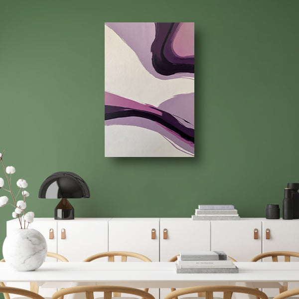 Abstracte Paarse Golven op Minimalistisch Canvas canvas