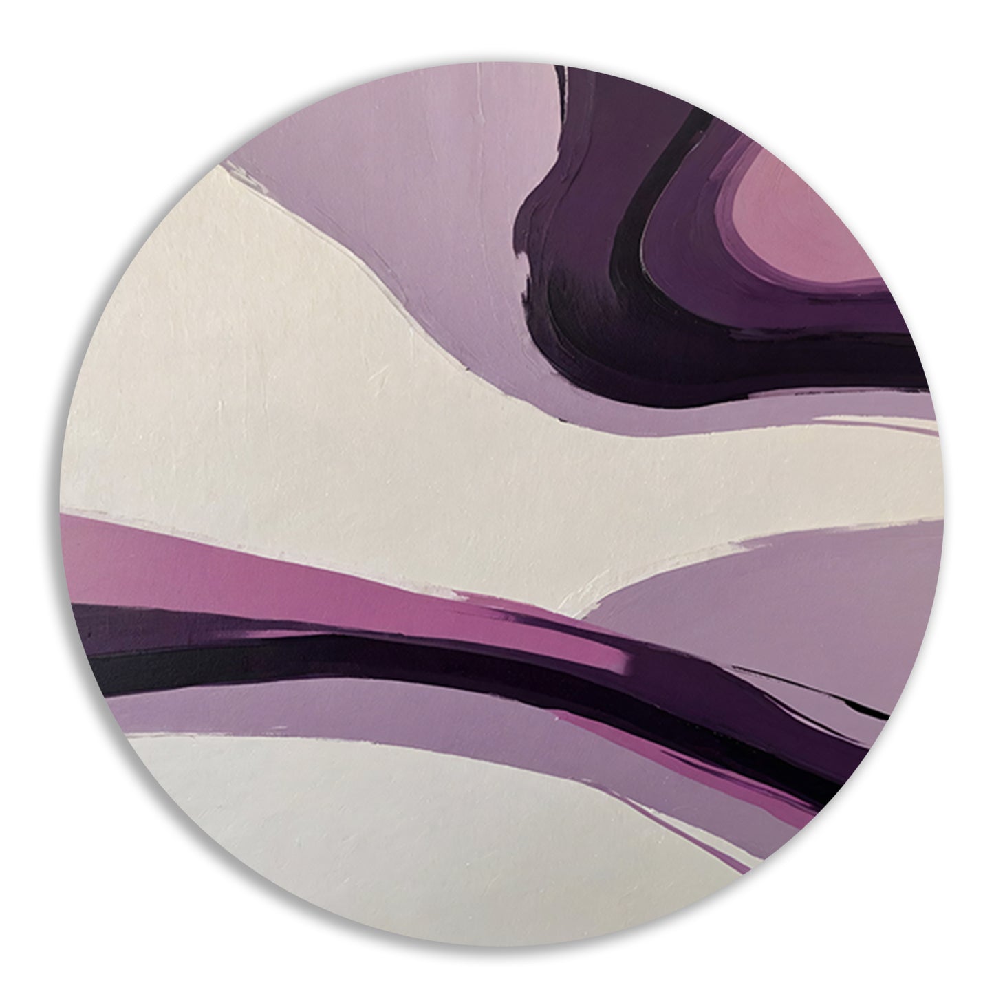 Abstracte Paarse Golven op Minimalistisch forex muurcirkel