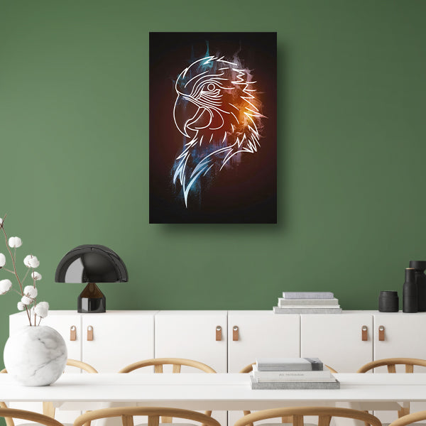 Dynamische Abstracte Adelaar in Blauw en Oranje acrylglas