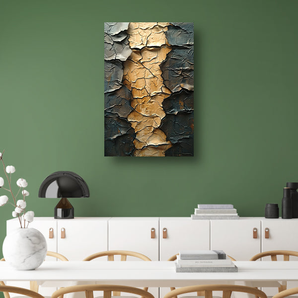 Abstract met barsten en goudkleur poster