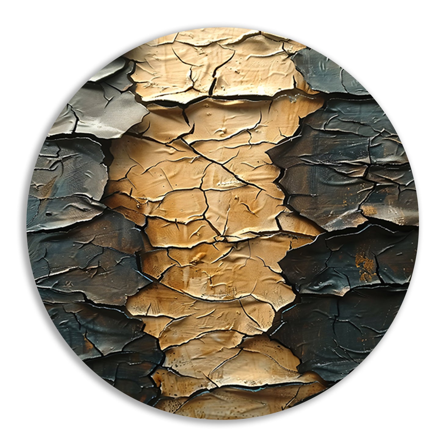 Abstract met barsten en goudkleur forex muurcirkel