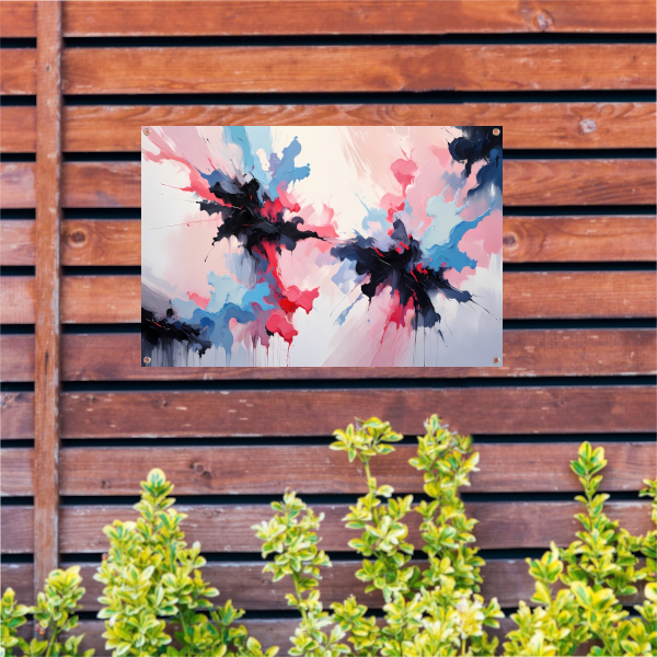 Dynamische abstracte explosie van kleur tuinposter
