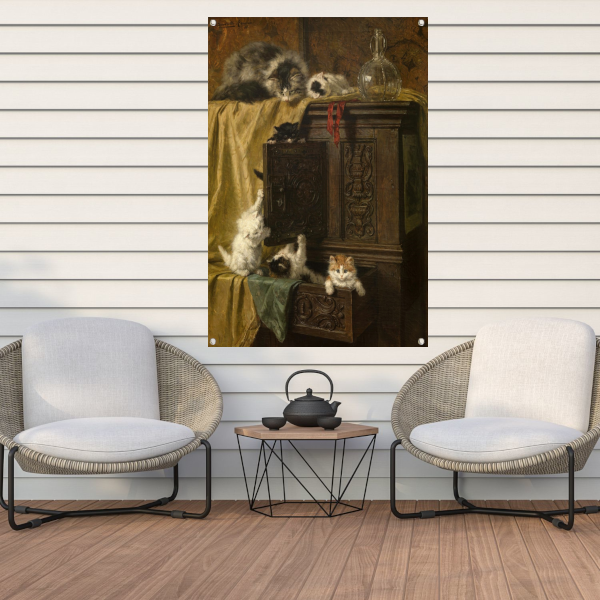 Onbescheiden - Henriëtte Ronner-Knip tuinposter