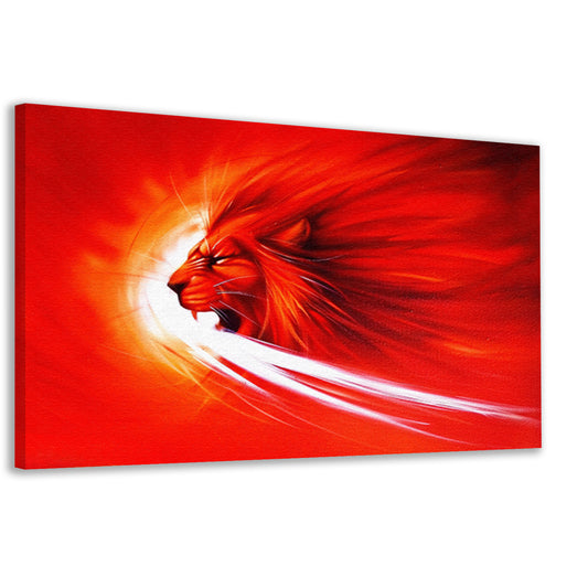 Abstracte leeuw in vurige kleuren schilderij canvas