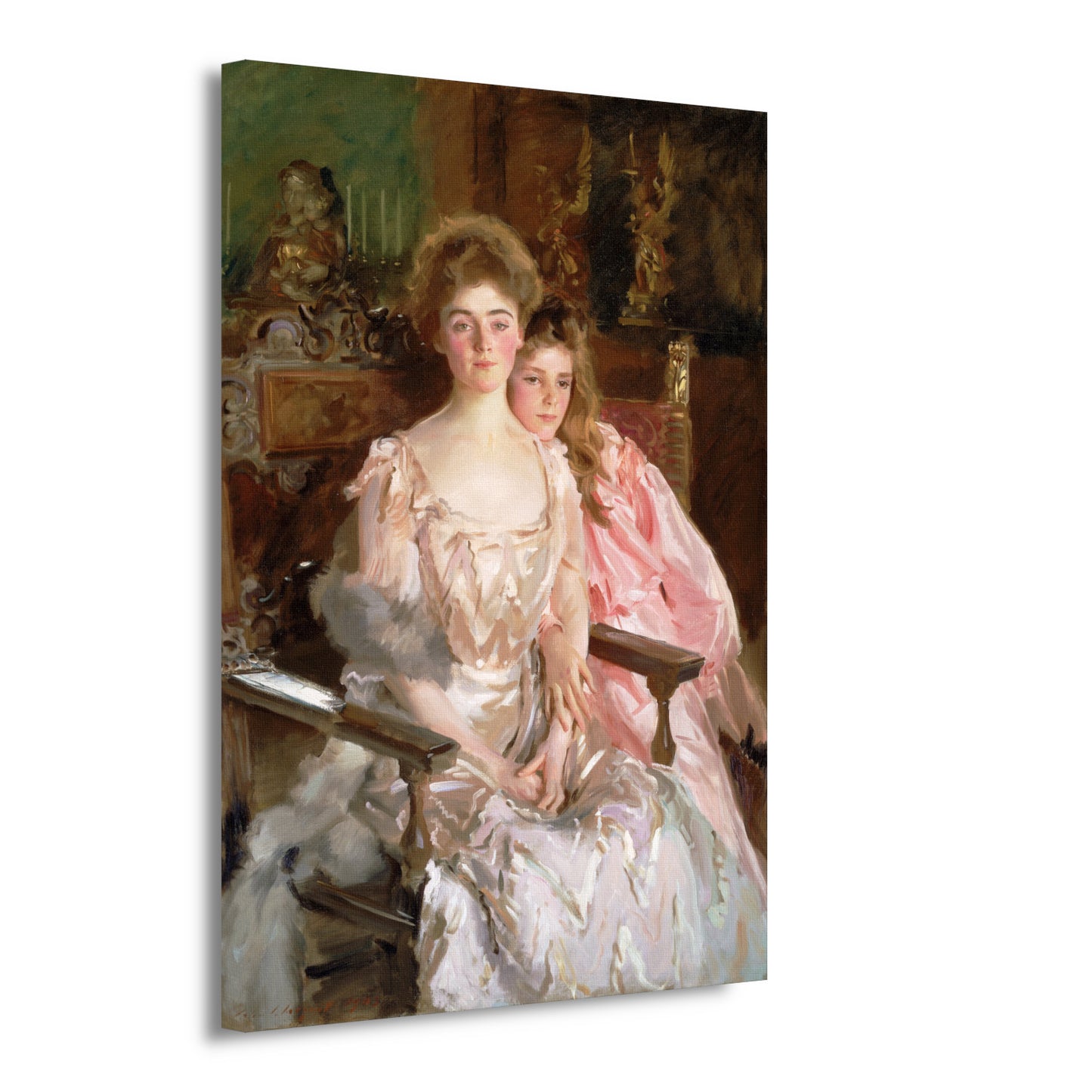 Mevrouw Fiske Warren (Gretchen Osgood) en haar dochter Rachel - John Singer Sargent canvas