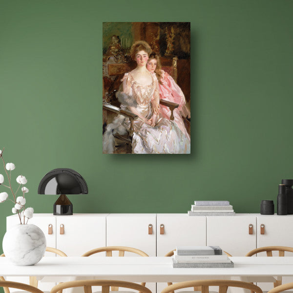 Mevrouw Fiske Warren (Gretchen Osgood) en haar dochter Rachel - John Singer Sargent canvas
