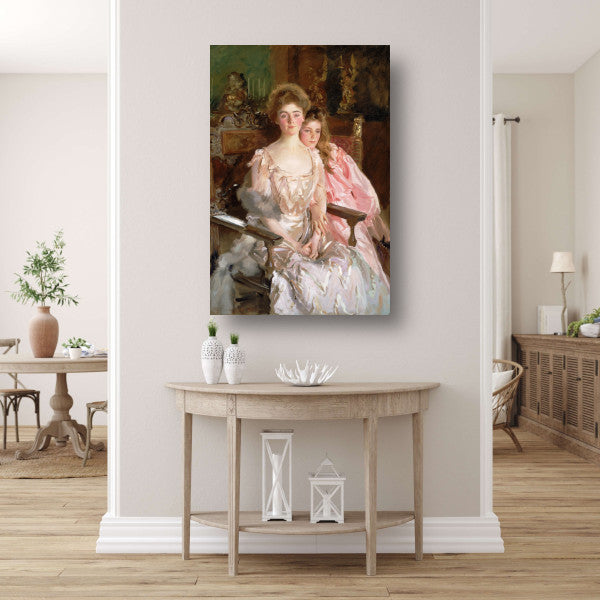 Mevrouw Fiske Warren (Gretchen Osgood) en haar dochter Rachel - John Singer Sargent canvas