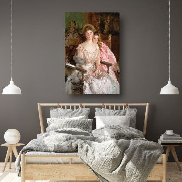 Mevrouw Fiske Warren (Gretchen Osgood) en haar dochter Rachel - John Singer Sargent canvas