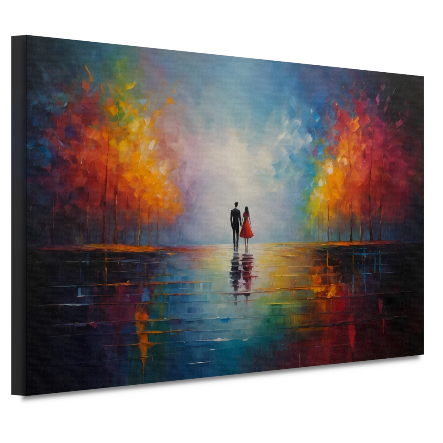 Reflecties van Liefde in Kleurrijk Bos canvas