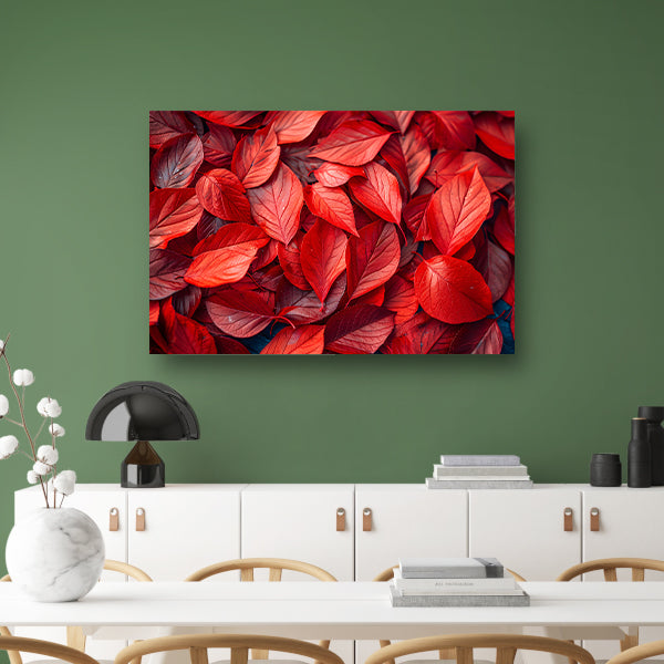 Close-up van Dieprode Herfstbladeren canvas