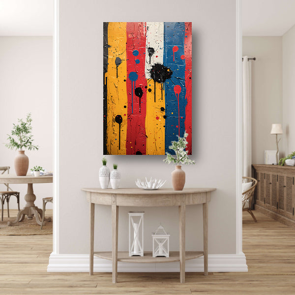 Abstract met Kleurrijk verfspatten canvas met baklijst