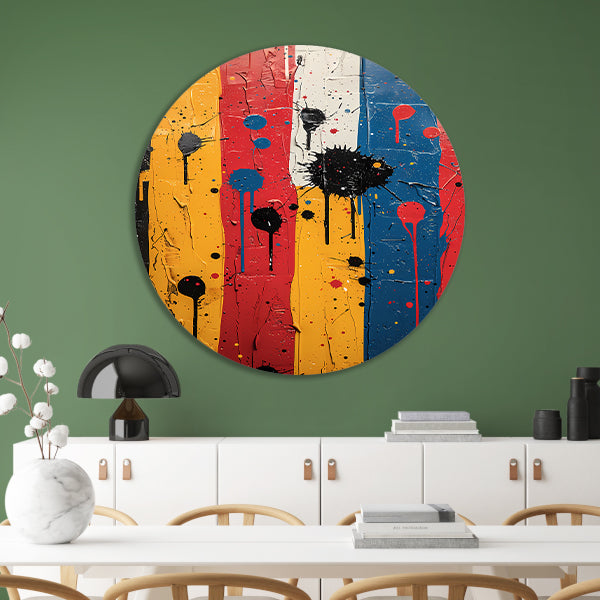 Abstract met Kleurrijk verfspatten forex muurcirkel
