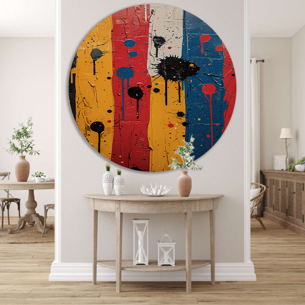 Abstract met Kleurrijk verfspatten forex muurcirkel