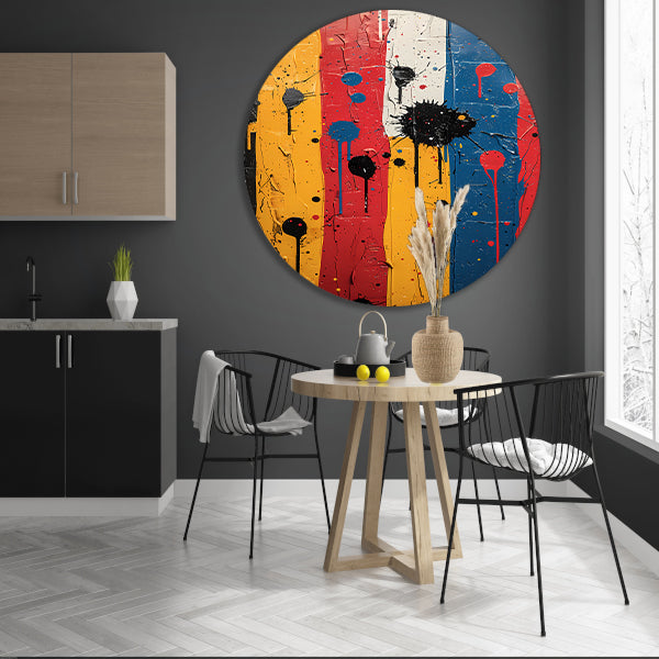 Abstract met Kleurrijk verfspatten forex muurcirkel