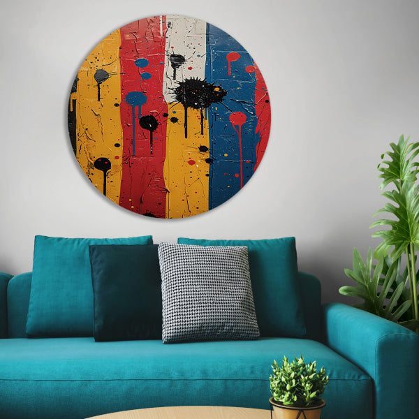 Abstract met Kleurrijk verfspatten forex muurcirkel