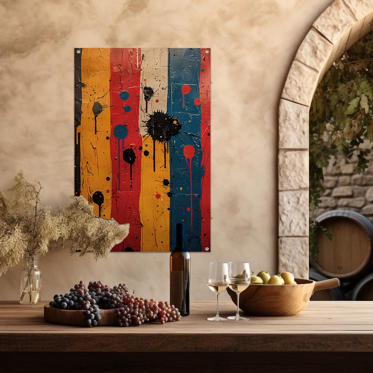 Abstract met Kleurrijk verfspatten tuinposter
