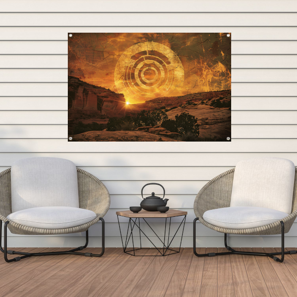 Impressionistische Zonsondergang Boven Kloof tuinposter