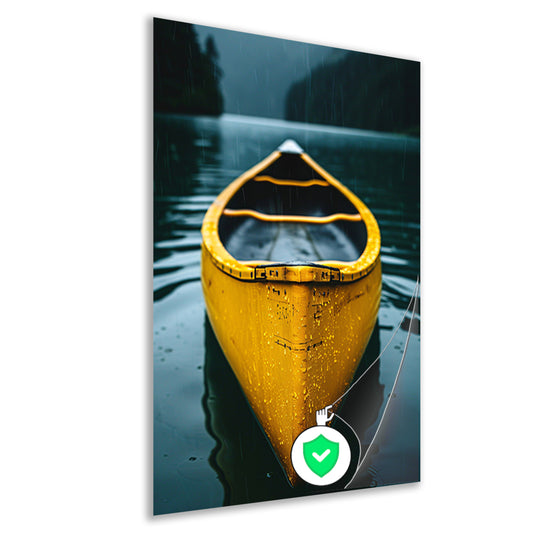 Gele Kano in de Regen op een Meer poster