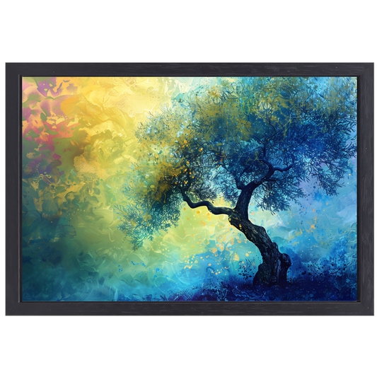 Kleurrijke Abstracte Boom canvas met baklijst