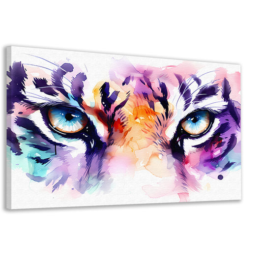 Abstracte tijgerogen in kleurrijke aquarelstijl canvas