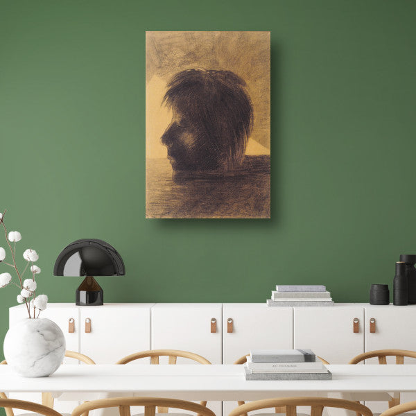 Hoofd van Orpheus drijvend in het water - Odilon Redon poster